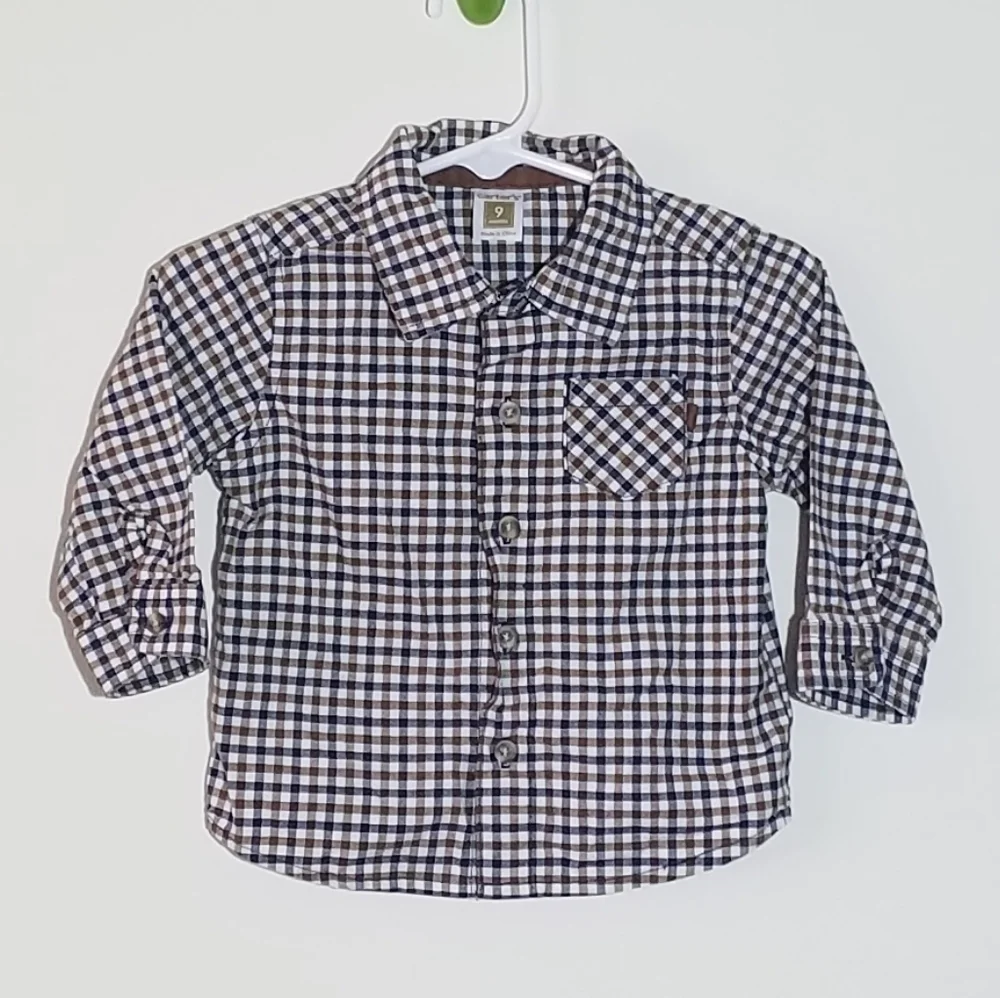 Carter's Gingham Button Down Polo Shirt 9m